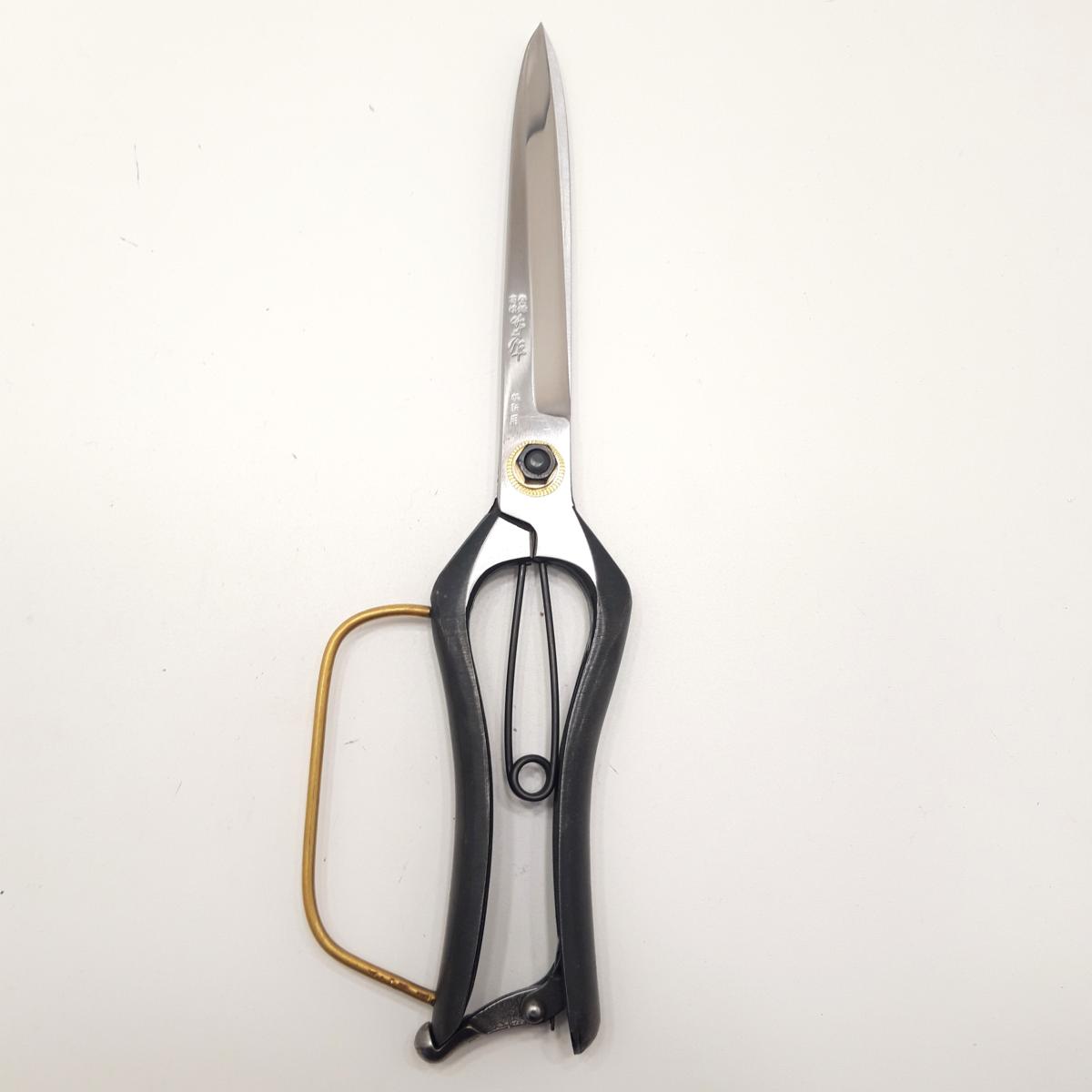 One-handed Japanese shears, TAKEJI Brand, narrow blades, 270 mm