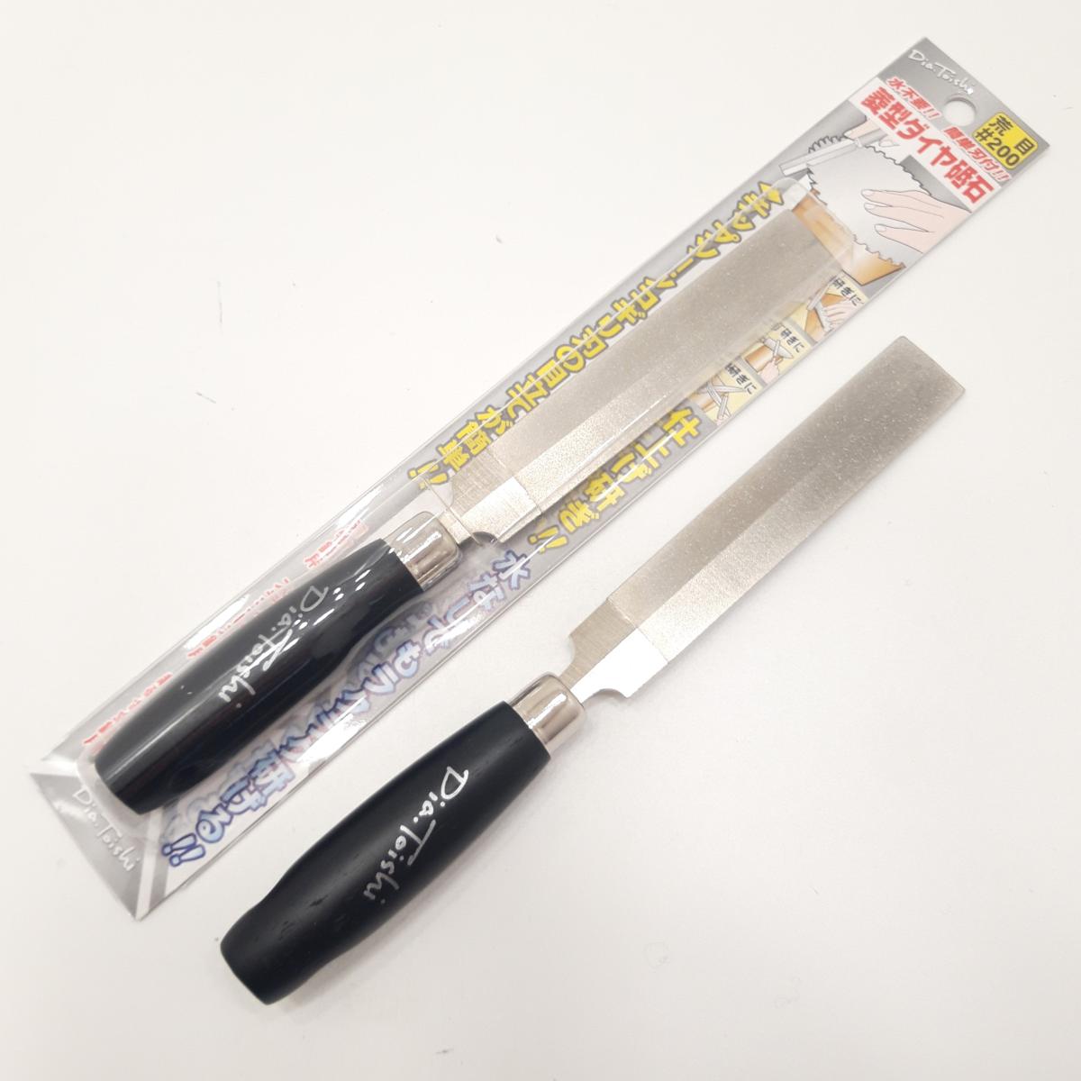 Coarse #200 grit rhombic (diamond) diamond file for sharpening saws and cutting discs