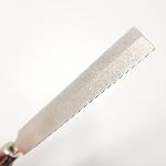 Coarse #200 diamond rhombic file for quick sharpening of saws and cut-off wheels.